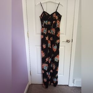Xhilaration Black Floral Jumpsuit